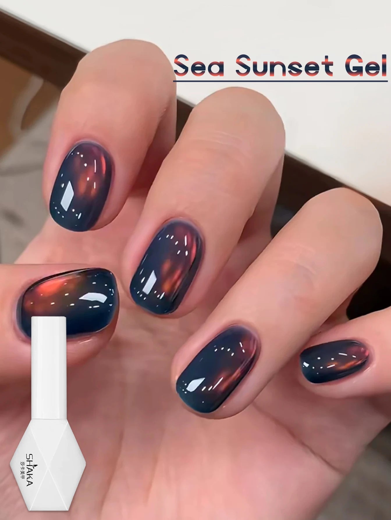 WS 10ML Sunlight Cat Eye Gel Nail Polish Autumn Winter Whitening Wine Red Color Light Sunset Glow Cat Eye Glass Beads Nail Atr