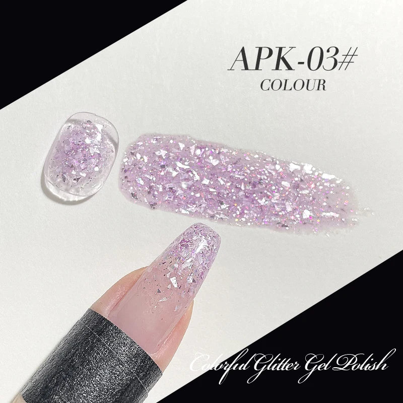 AS 15ml Sparkle Platinum Gel Nail Polish Shiny Pink Gold Silver Glitter Painting Gel Drawing Semi Permanent Tpo Free Varnish
