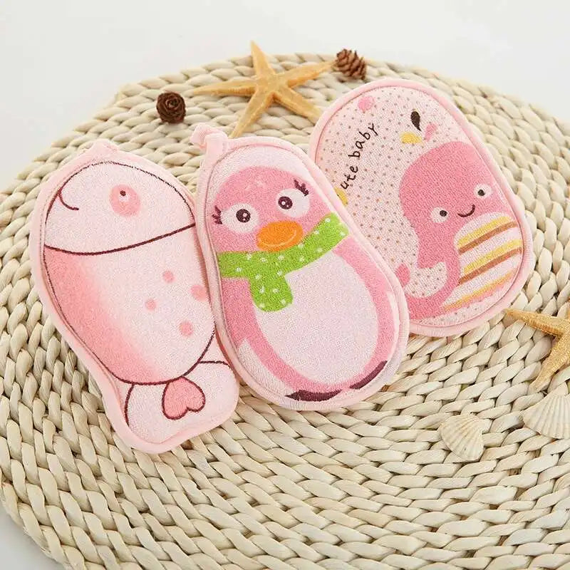 1 Piece Cartoon Animals Towel Fabric Baby Accessories Bath Brushes Soft Newborn Soft Cartoon Bear Children Infant Spong Enfant