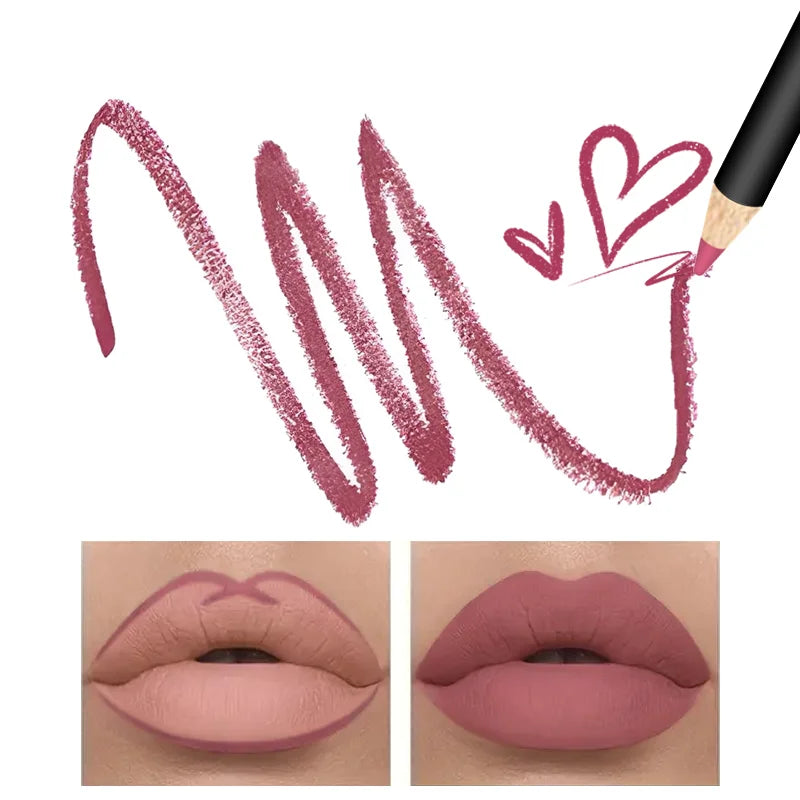 6-Color Plump Lip Liner Set, Soft, Bright, Rich, Silky, Smooth, Delicate, Waterproof, Easy Makeup, Portable Lipliner