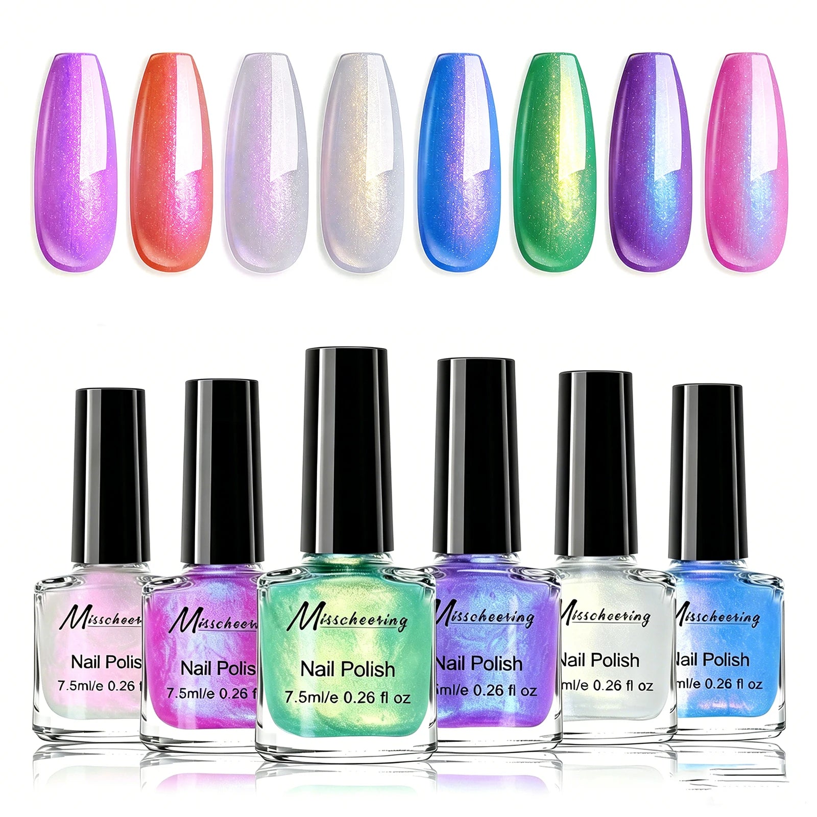 7.5ml Water-Based Nail Polish Pearlescent Non-peelable Long Lasting Quick Drying No Need of Lamp to Cure DIY Nail Polish