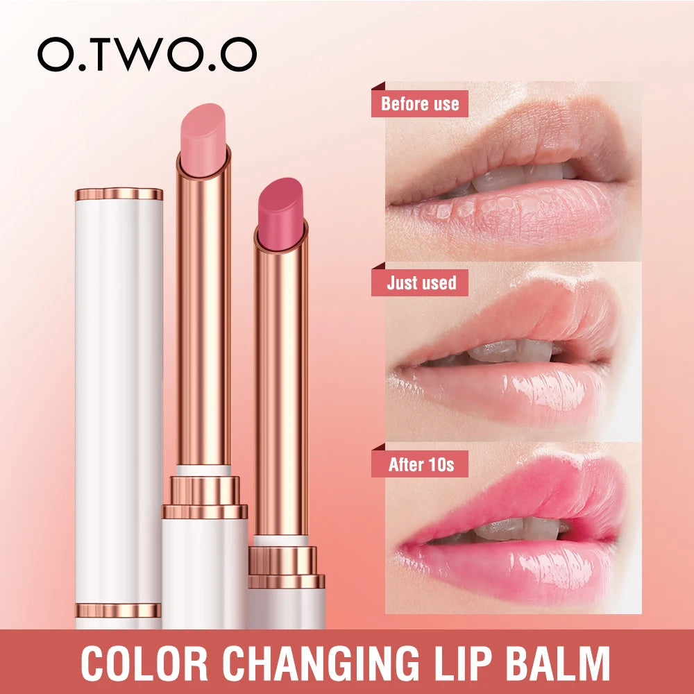 O.TWO.O Moisturizing Lip Balm Color Changing Batom Natural Beeswax Lipstick Nutritious Lip Care For Daily