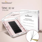 Sakurahana Spike 3D W Shape Premade Volume Fans Eyelash Clover Bloom Natural Soft False Lashes Fluffy Volume Fans Supplies