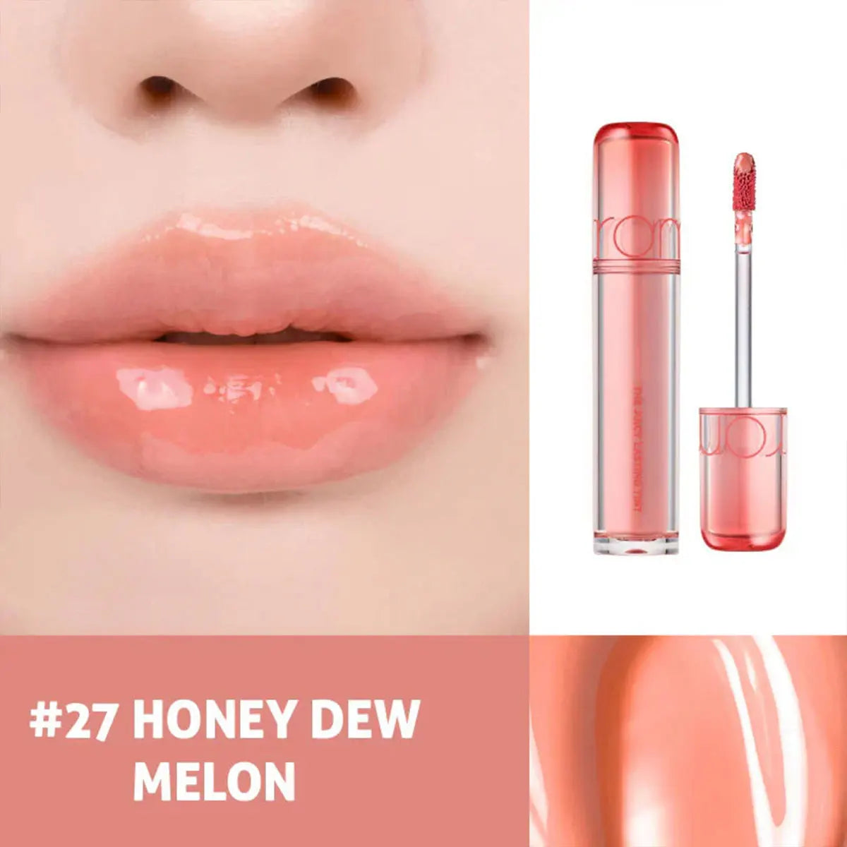 rom&nd THE JUICY LASTING TINT-10 Shades,Mirror Shine Finish,Lip Gloss,Luxury Makeup,Korean Cosmetic,K-Beauty,Korean Makeup