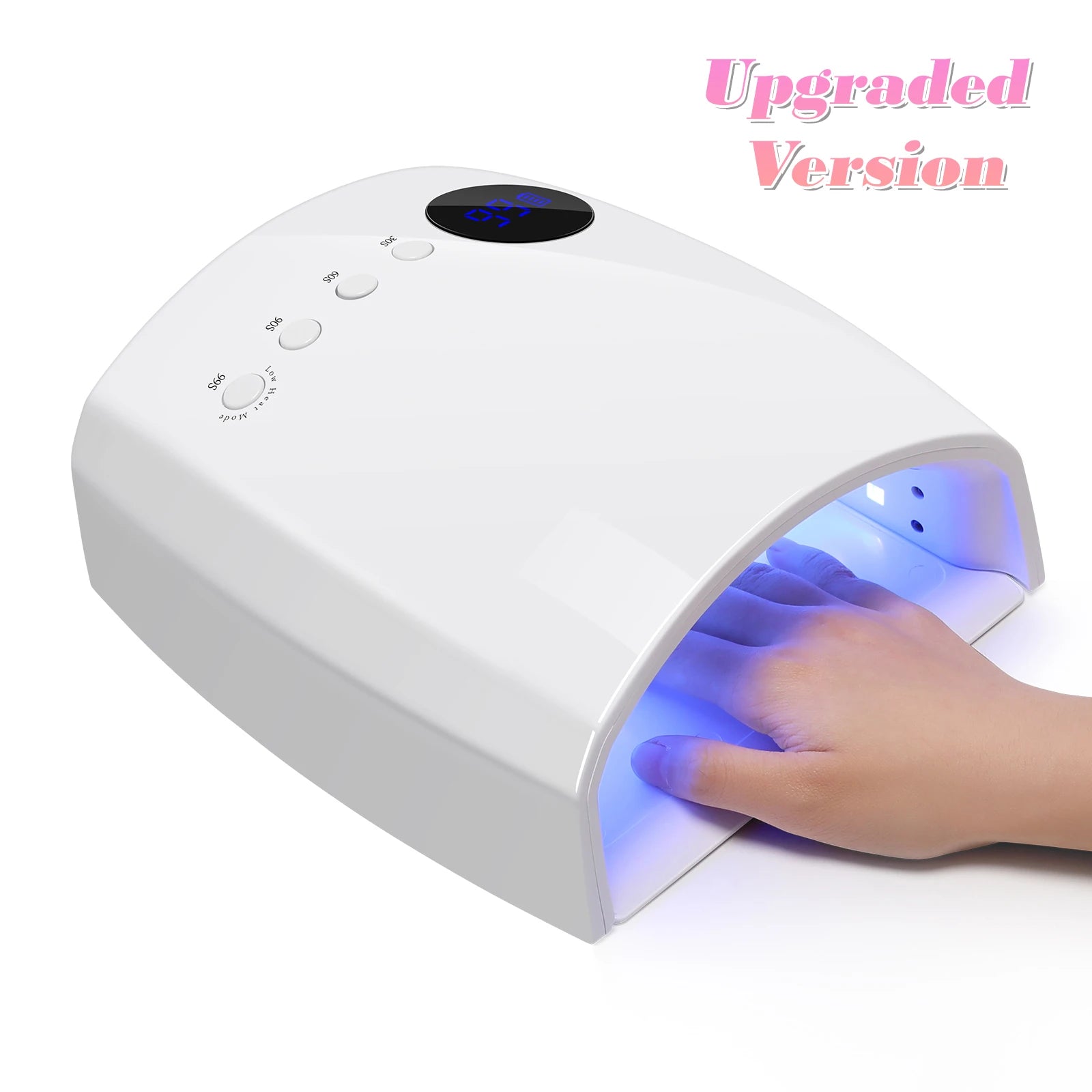 54W Cordless UV LED Nail Lamp with 30 Beads Rechargeable Professional Nail Dryer with 3 Timer Settings for Home and Salon Use