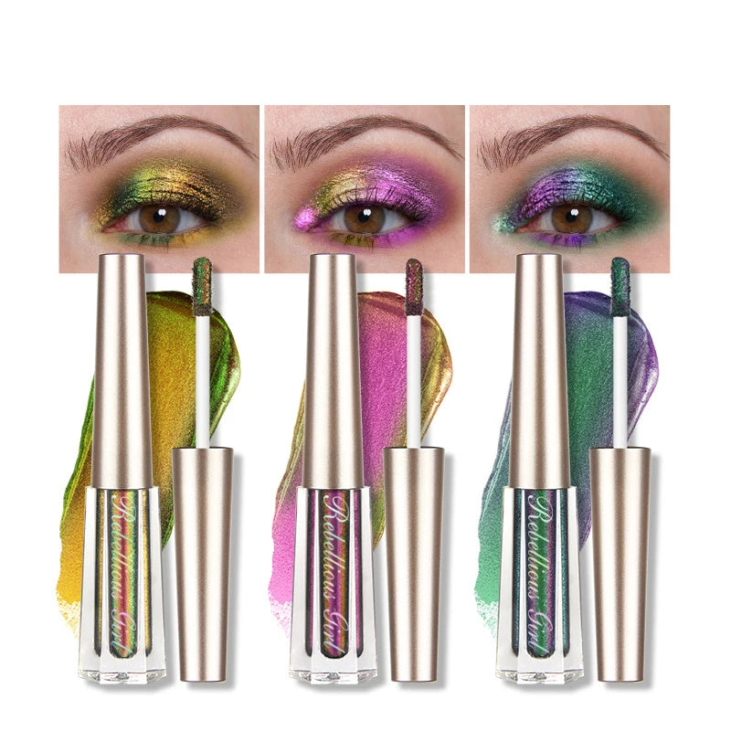 Metallic Glitter Pearlescent Eyeshadow Cream Chameleon Sparkling Liquid Eye Shadow Shimmer Brightening Diamond Highlighter