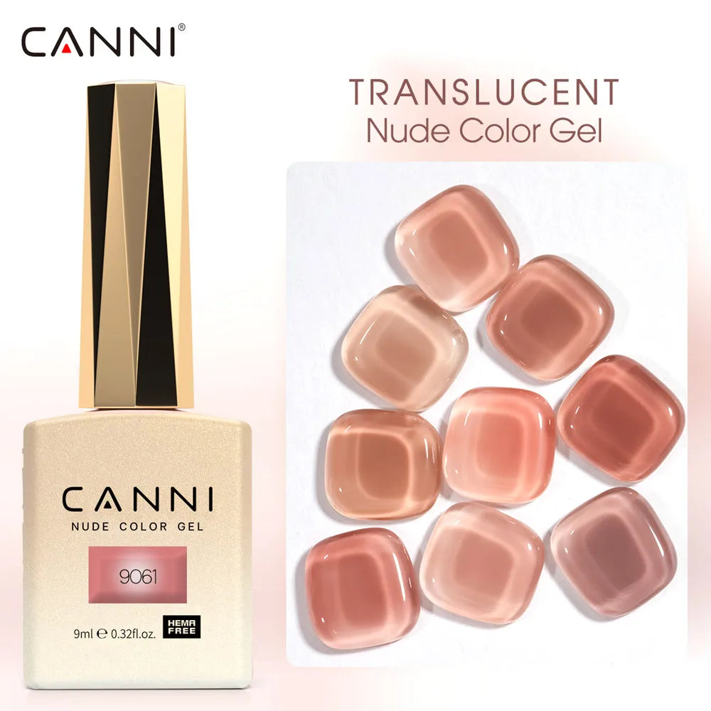 Canni TPO FREE Nail Gel Polish 9ml Jelly Color Transparent Semi Permanent Natural Nude Collection French Nail Gel Lacquer