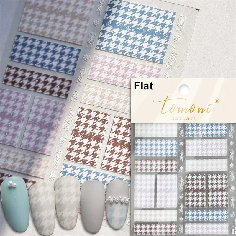 1pcs Elegant 5D Pearl Lace Wave Nail Art Stickers Exquisite White Lines Nail Decoration Decals DIY Self Adhesive Transfer Slider