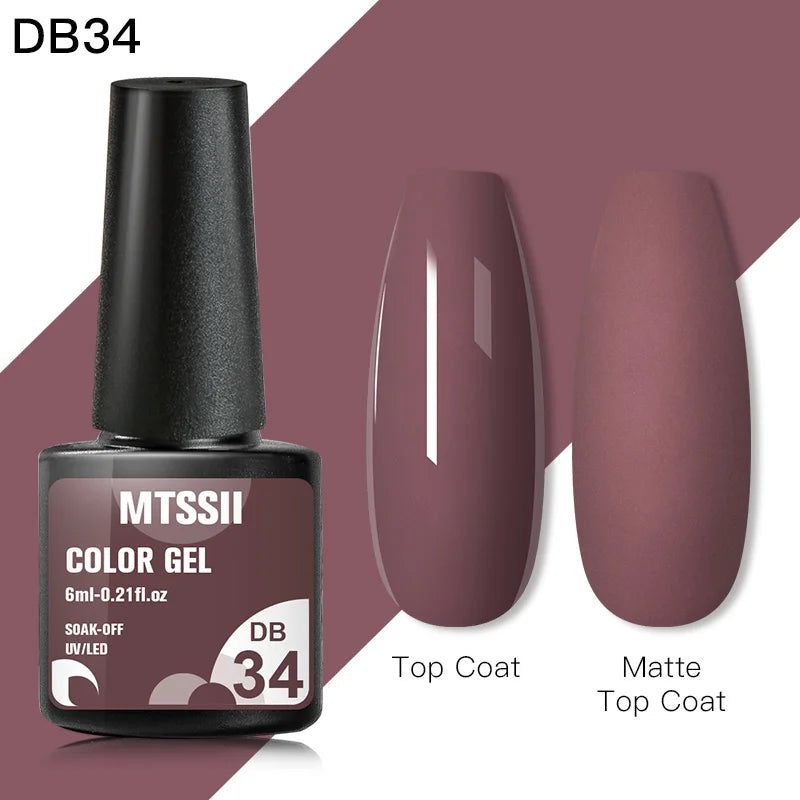 Mtssii 6ML Reflective Gel Nail Polish Shiny 14 Colors Semi-permanent UV Gel varnish Hybrid Nail Polish for Nail Art Manicure