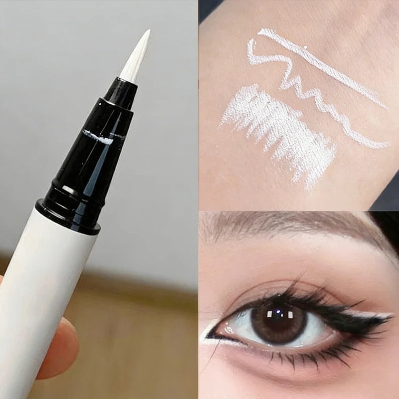 Matte White Eyeliner Liquid Pen Lying Silkworm Pencil Brighten Corners of Eyes Ultra-thin Waterproof Pigment Cosplay Eyeshadow
