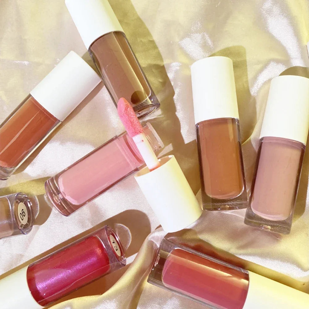 Private Label Lipgloss Plumper Custom Bulk 27 Colors Cute Chunky Pier Tube Moisturizer 7ml Moisturizing Non-fading Glossy Glaze