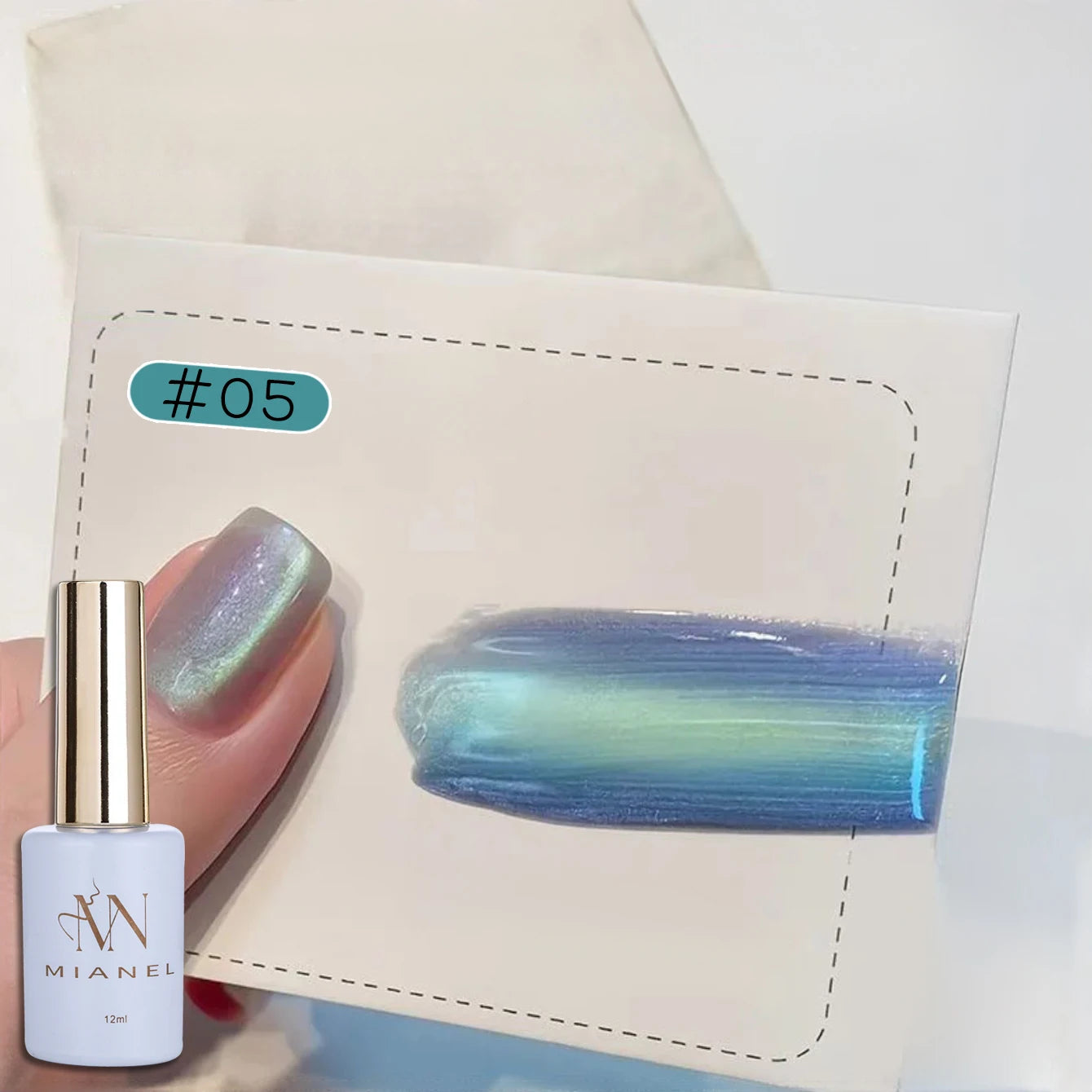 MIANEL 1-6pcs 12ML Summer Night Nail Supplies Shadow Star Sea Series Cat Eye Gel Nail Polish Nail Art Green Nails Blue Nails