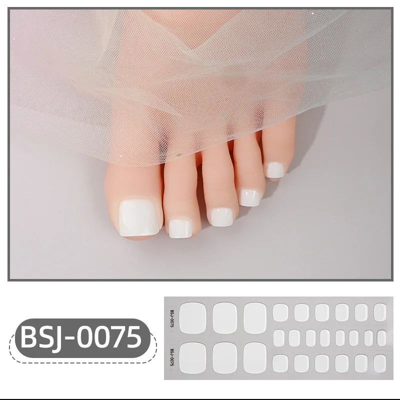26Tips Pure Toe Gel Nail Sticker Hardens with UV Lamp Curing Waterproof Phototherapy Oil Gel Foil Nail Art Decorations