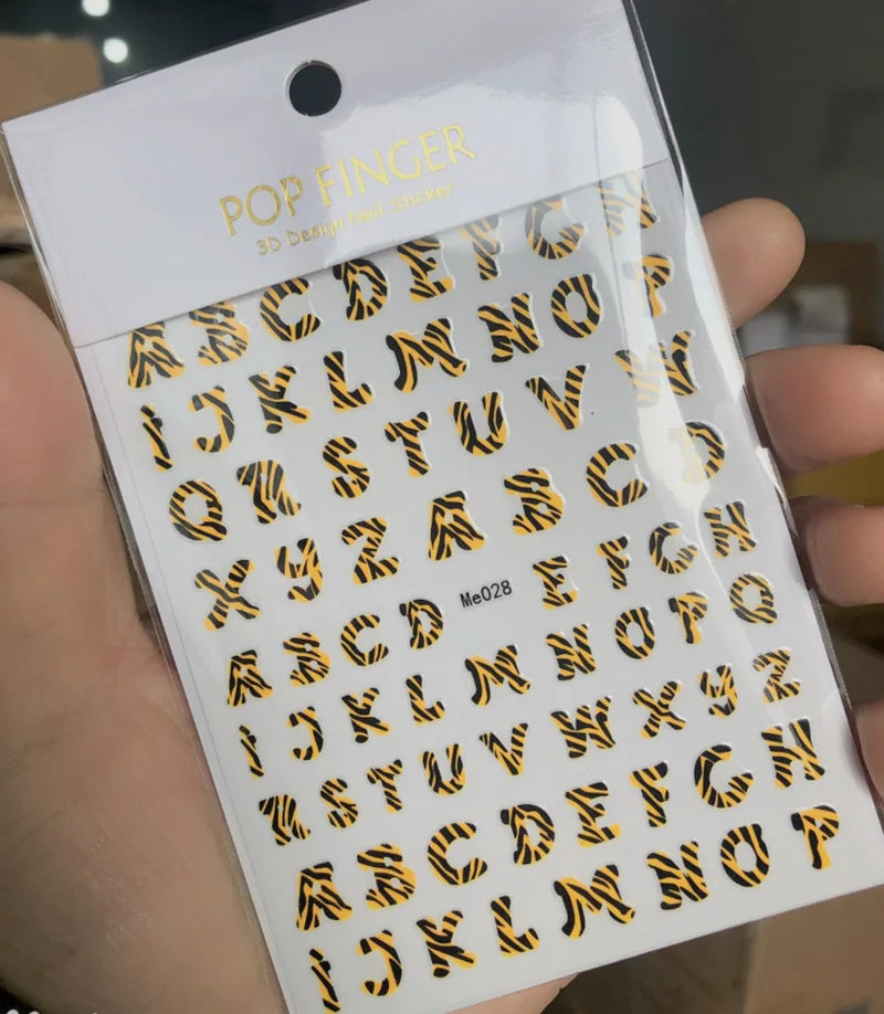 Press on Nails Tiger Symbol Nails Decals Design Fierce Wild Animal Leopard Decoration Manicure Stickers Nails Accessories Tools