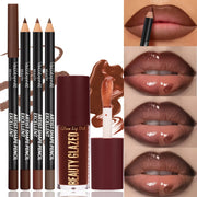 4Pcs Lip Liner & Lip Oil Set - Waterproof Matte Lip Pencils + Plumping Gloss Lipstick Kit, Long Lasting Makeup for Women