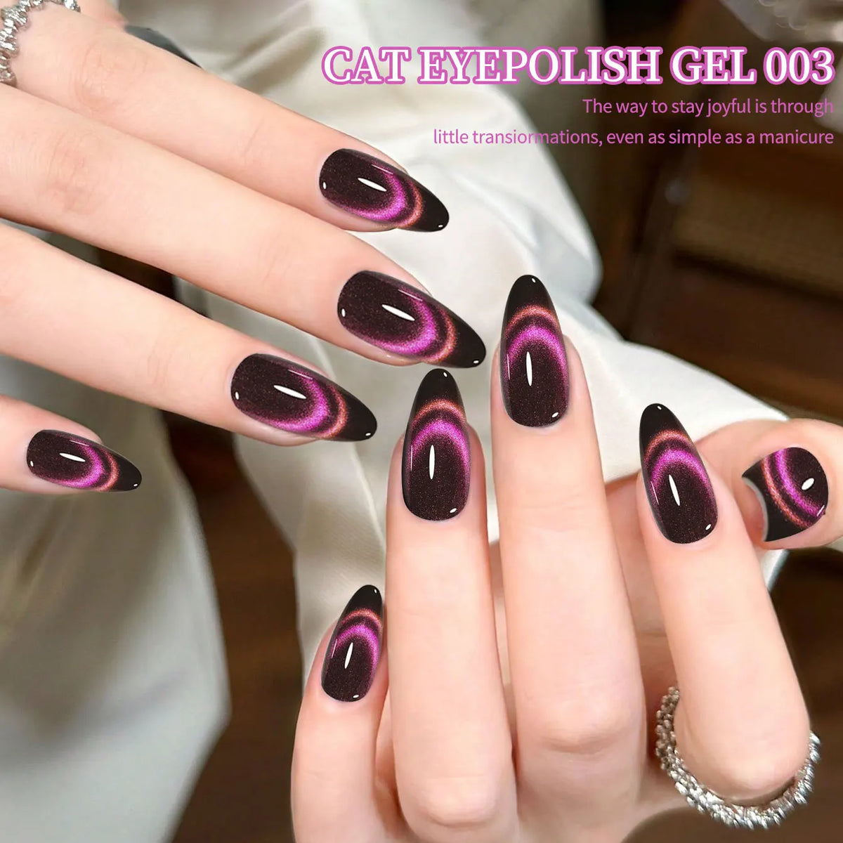 6pc 12 Colors Available Reflective Cat Eye Magnetic Soak-Off UV LED Gel Nail Polish, Fashion Holographic Nail Art Tools For Women