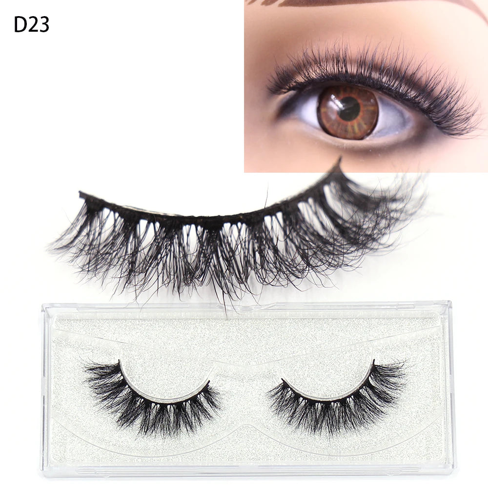 LEHUAMAO Makeup False Eyelashes Handmade Mink Lashes Fluffy Long 3D Strip Thick Fake Faux Mink Eyelashes Makeup Beauty Tool A19
