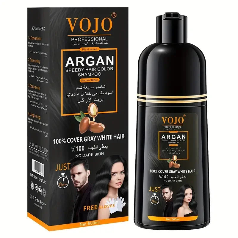 Unisex Adult Black Brown Hair Dye Shampoo,Hair Dye Shampoo Foam, Plant-Based Hair Color,not Damage,Washes Easily,Cover Gray Hair