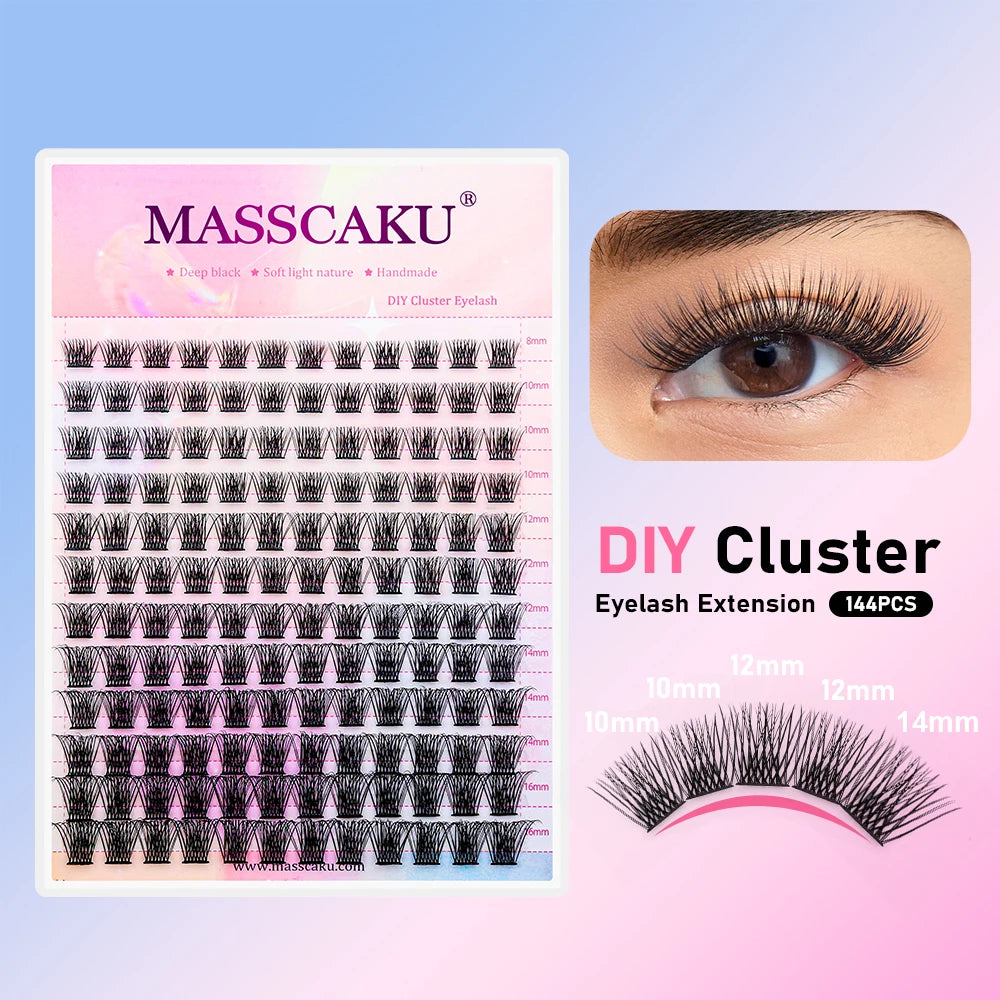 Mix Color 144 Russian Volume YUANZHIJIE False Eyelashes Natural Soft DIY Cluster Segment Lashes Cute Deer Rainbow Eyelashes