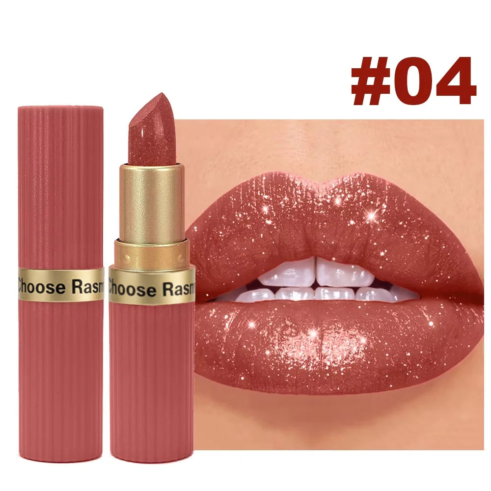 CHOOSE RASME 6 Colors Chocolate Bar Lipstick Makeup Pearl Matte Matte Not Easy to Fall out Matte Waterproof Lipstick