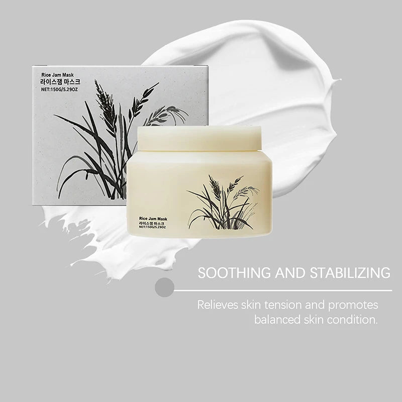 Rice Jam Hydrating Face Mask Korean Rice Brightening Smoothing Skincare Products Deep Cleansing  Nourishing Mask For Face Body