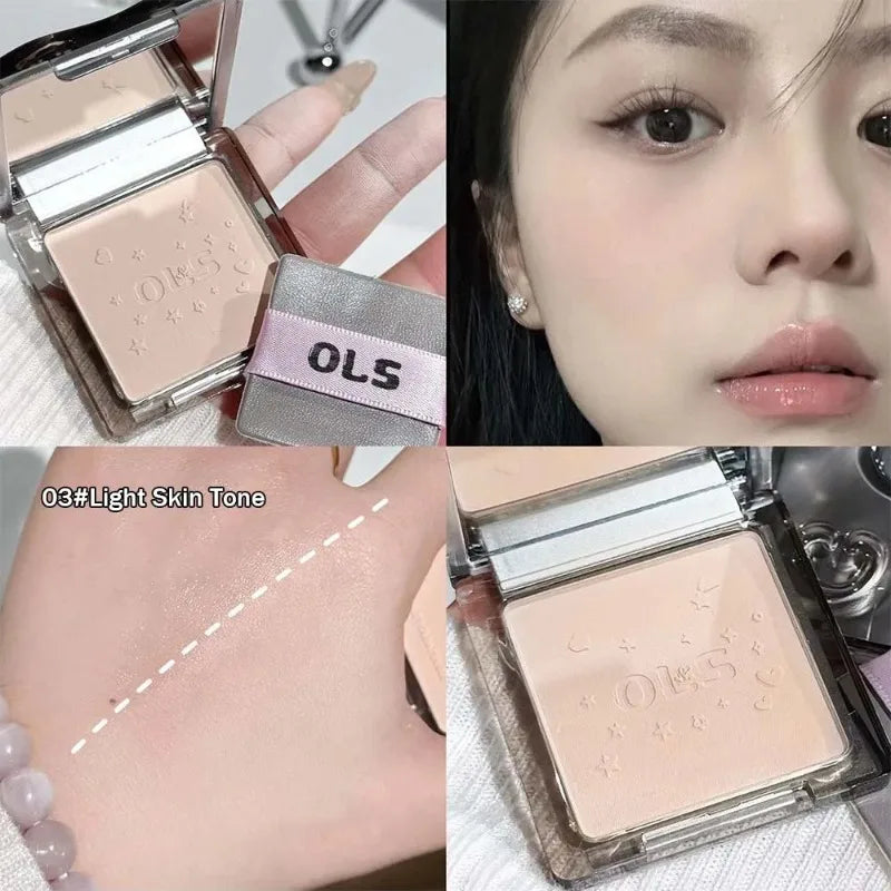 White Block Powder Soft Focus Oil Control Setting Matte Pressed Powder Natural Concealer Loose Powder for Face Contouring Makeup