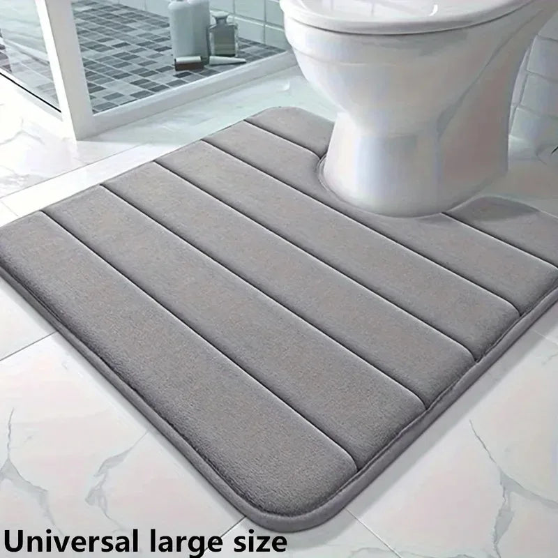 Memory Foam U-Shaped Toilet Mat Anti-Skid Super Absorbent Bathroom Carpet Bath Mat for Bathroom Decor