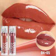 2Pcs Hydrating Glass Lip Gloss Set Plumping Waterproof Long Lasting Non-sticky Lip Tint