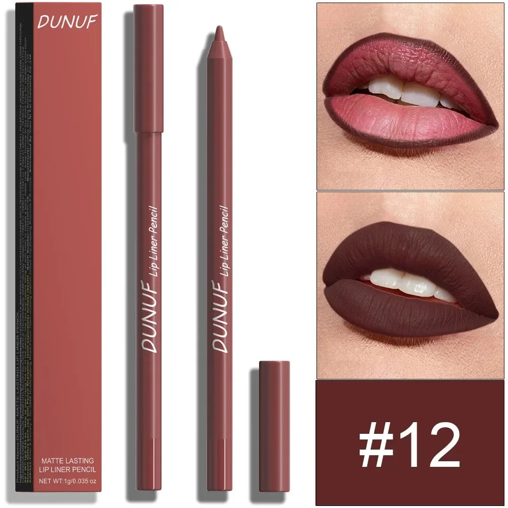 24 Colors Foaming Lipliner Durable Waterproof Soft Mist Lipstick Pen Gentle Pink Brown Purple Colors Matte Lip Contouring Pencil