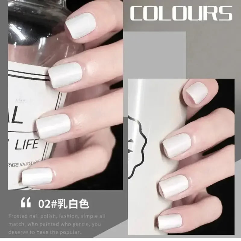 12ml Frosted Nail Polish Quick Dry Long Lasting No Baking Matt Semi-permanent Nail Art Nail Gel Varnish Manicure Tools