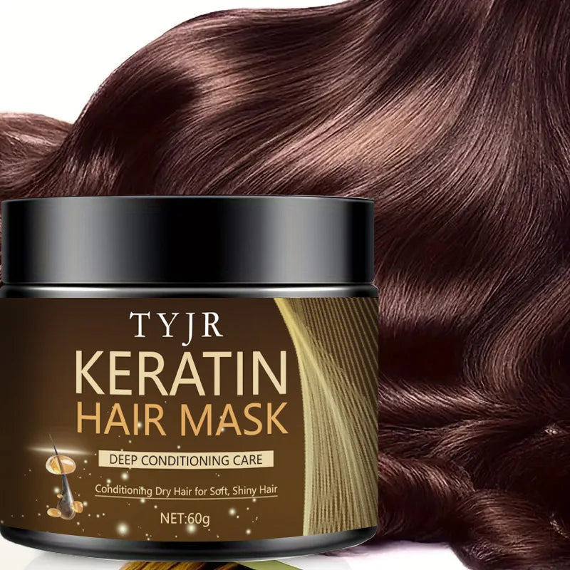 Keratine Magic Hair Mask Protein Straightening Repair Cream for Dry, Frizzy, Damaged Hair Professional Smoothing, Shining, and Deeply Moisturizing Care 60G/30G
