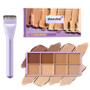 Full Coverage Concealer Palette 8 Colors Soft Matte Cream Concealer With Cosmetic Brush Waterproof Oil Control Long Lasting Cove