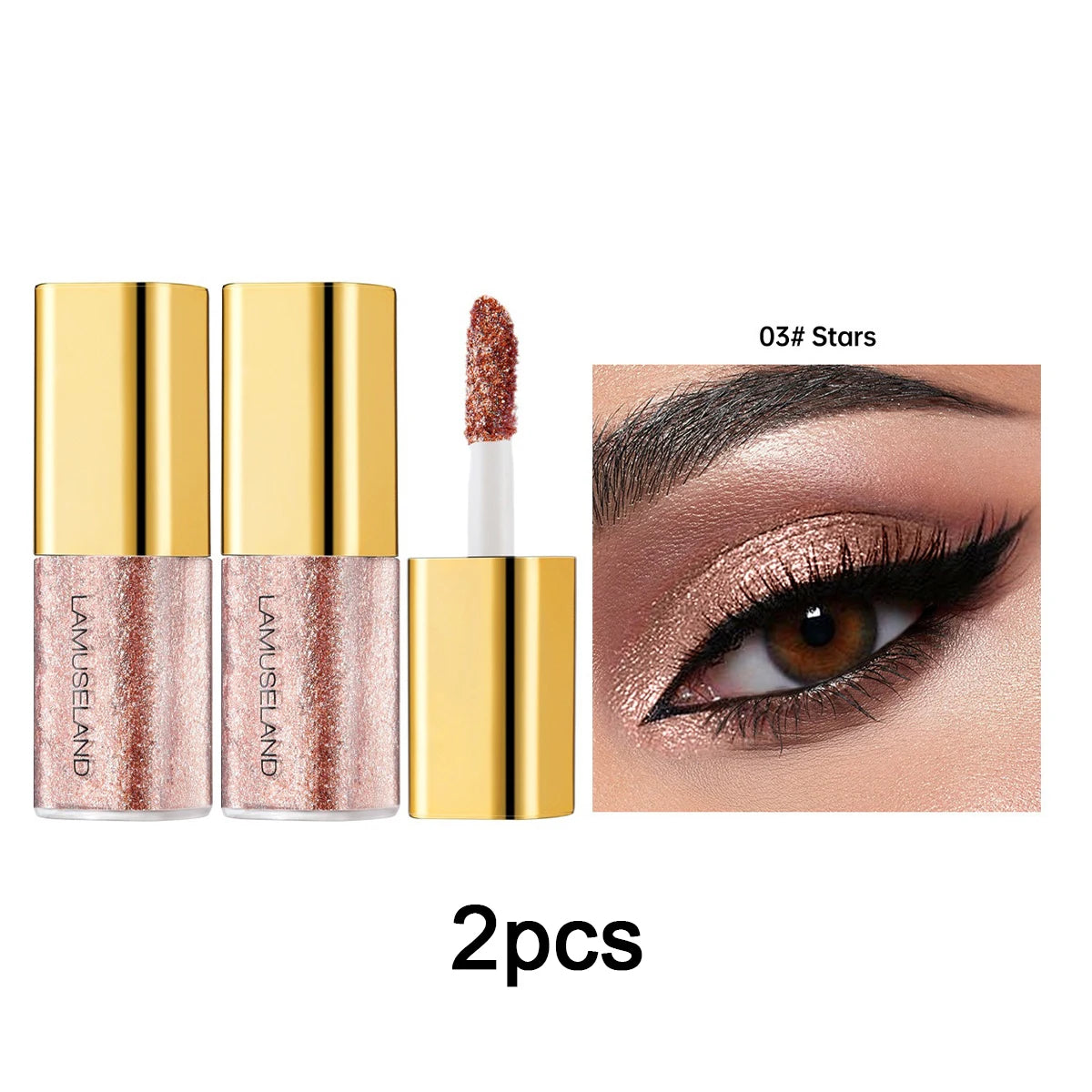 Pearly Liquid Eyeshadow Makeup Waterproof Shimmer Glitter Eye Shadow Highlighter Lasting Eye Tint for Daily Natural Smokey Look