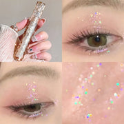HISYI Colorful Star Flash Eyeshadow Pearlescent Sequins Brighten the Eye Silkworm Monochrome Eyeshadow Liquid High Gloss Makeup