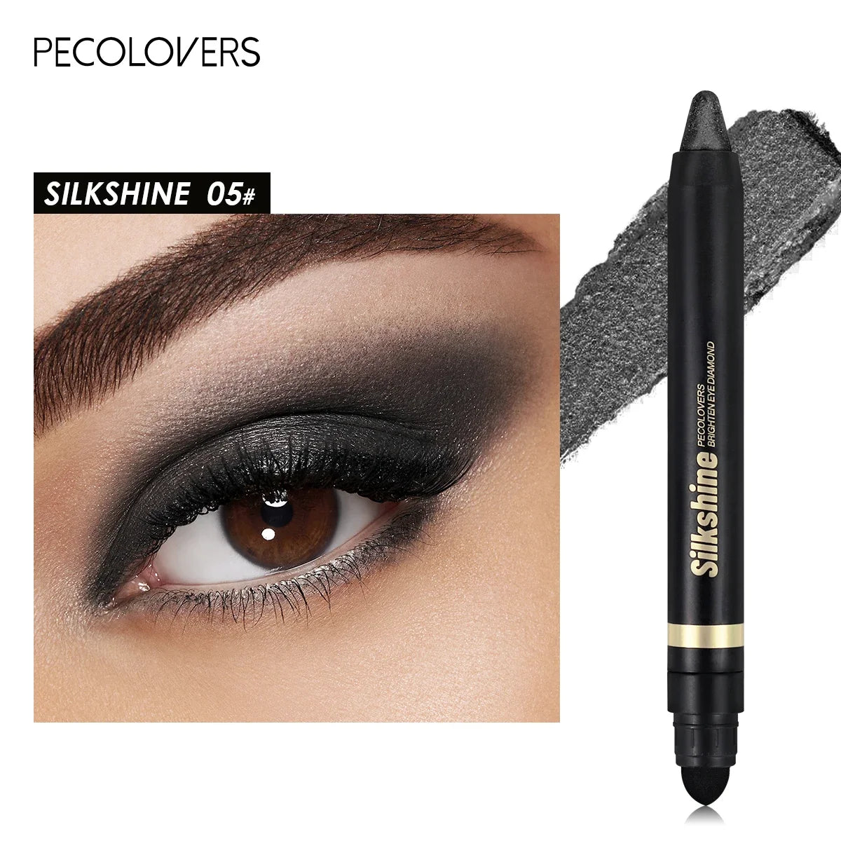 Colorful Shimmer Eyeshadow Stick Double Ended Metallic Pearlescent Highlighter Makeup Pigment Silkworm Eyeshadow Pen
