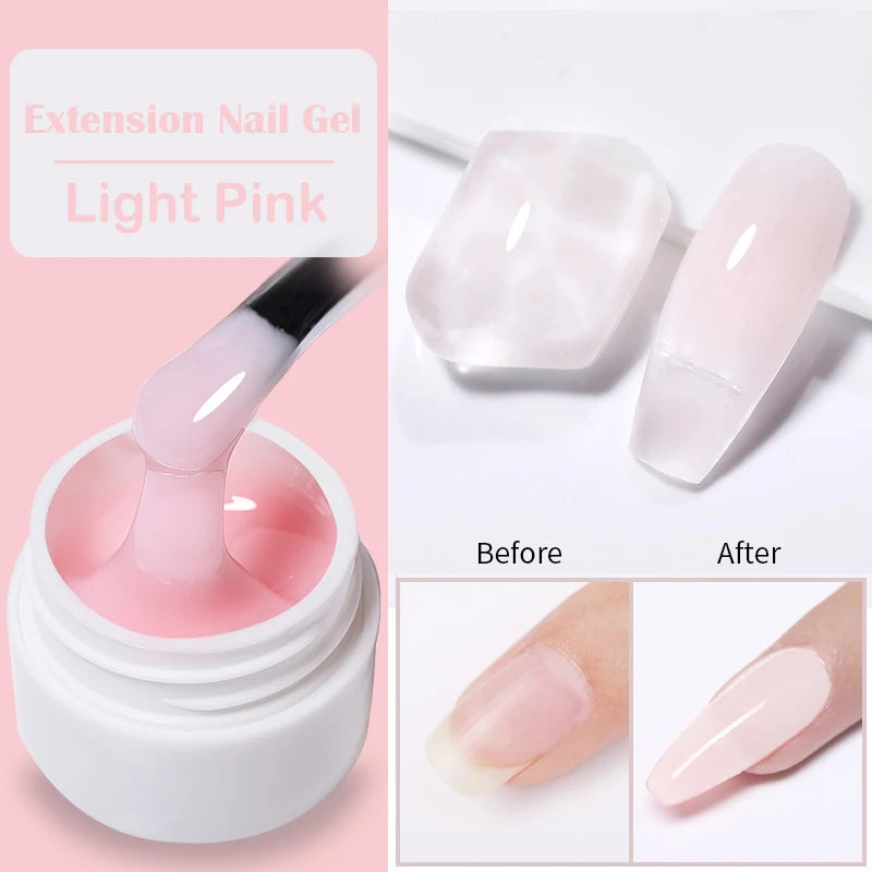 LILYCUTE 7ML Jelly Nude Pink Quick Extension Gel Nail Polish Transparent  Finger Prolong Long Lasting Construction Gel Varnish