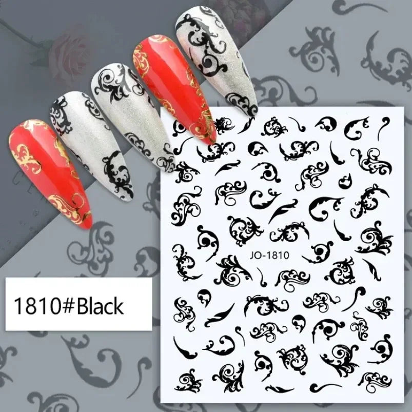 Cherry Blossom 3D Nail Stickers White Flower Petals Nail Art Decals Elegant Wedding Design Spring Sakura Manicure Slider Decor