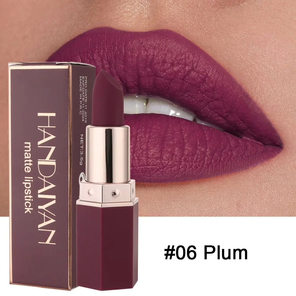 6 Colors Nude Matte Lipstick Waterproof Velvet Lipsticks Sexy Red Brown Pigments Makeup Long Lasting Profissional Lips Cosmetics
