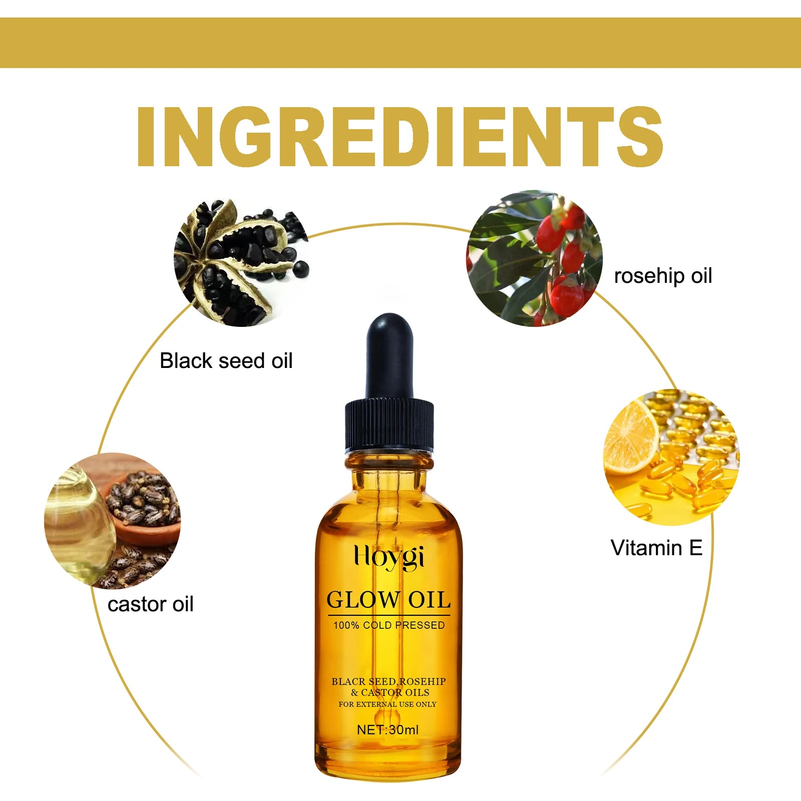Facial Oil Anti Aging Face Treatment Hydrating Moisturizer Wrinkle Reducer for Dry Skin Rosehip Oil Brightening 30ml Non Greasy