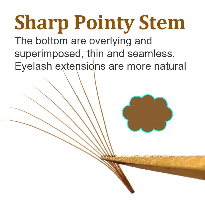 16lines 5D 6D 8D 10D Brown Premade Fan Lash Extensions Thin Stem Pointy Base 320 Fans L Tray Promade Volume Lashes Makeup Cilio