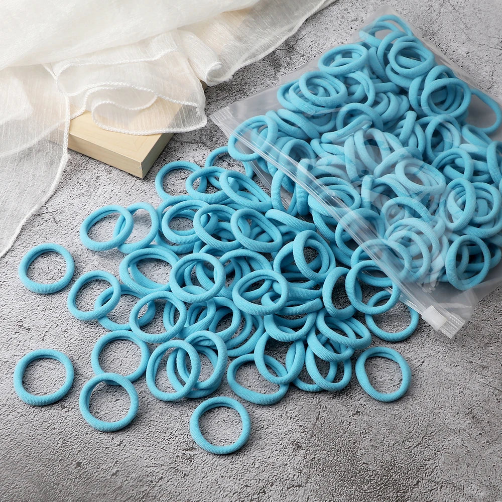 20/30/50/100/200pcs Colorful Hairband Black Grey Rubber Band Nylon Hair Elastic Ponytail Hairstyle Scrunchies Hair Accessories