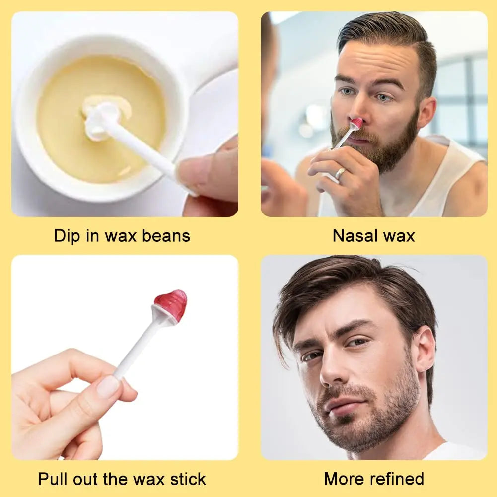 Nose Wax Kit | There are Wax and Applicators | Hair Removal Kit for Men and Women Painless Removal of Nose Hair Cleaning