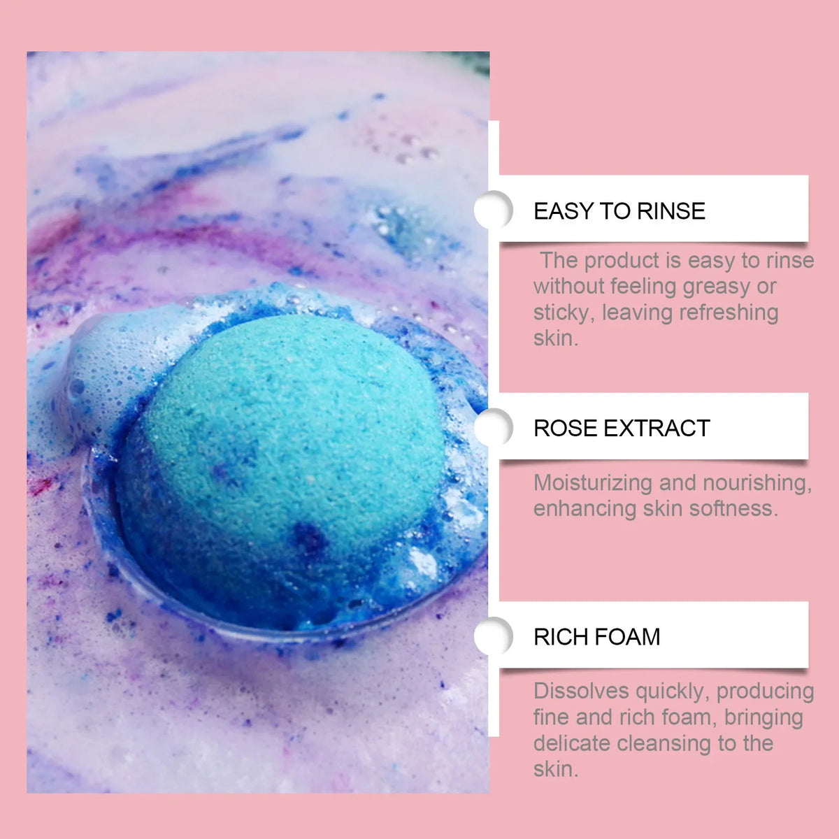 OceAura Bubble Bath Ball Moisturizing Nourishing Plant Floral Fragrance Lasting Fragrance Deep Cleansing Skin Bath Ball