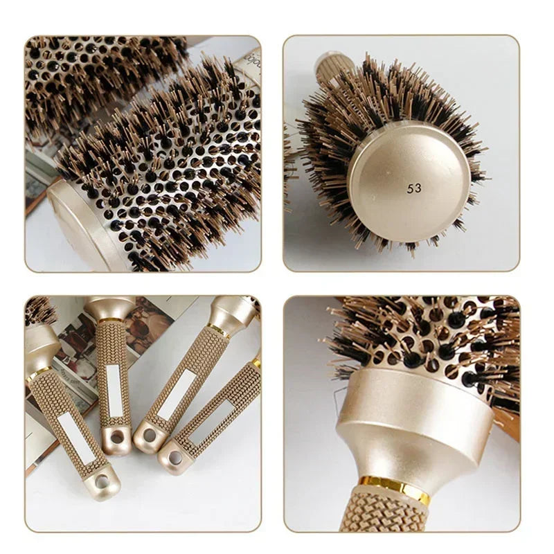 4 Sizes Professional Salon Styling Tools Round Hair Comb Hairdressing Curling Hair Brushes Comb Barrel Comb
