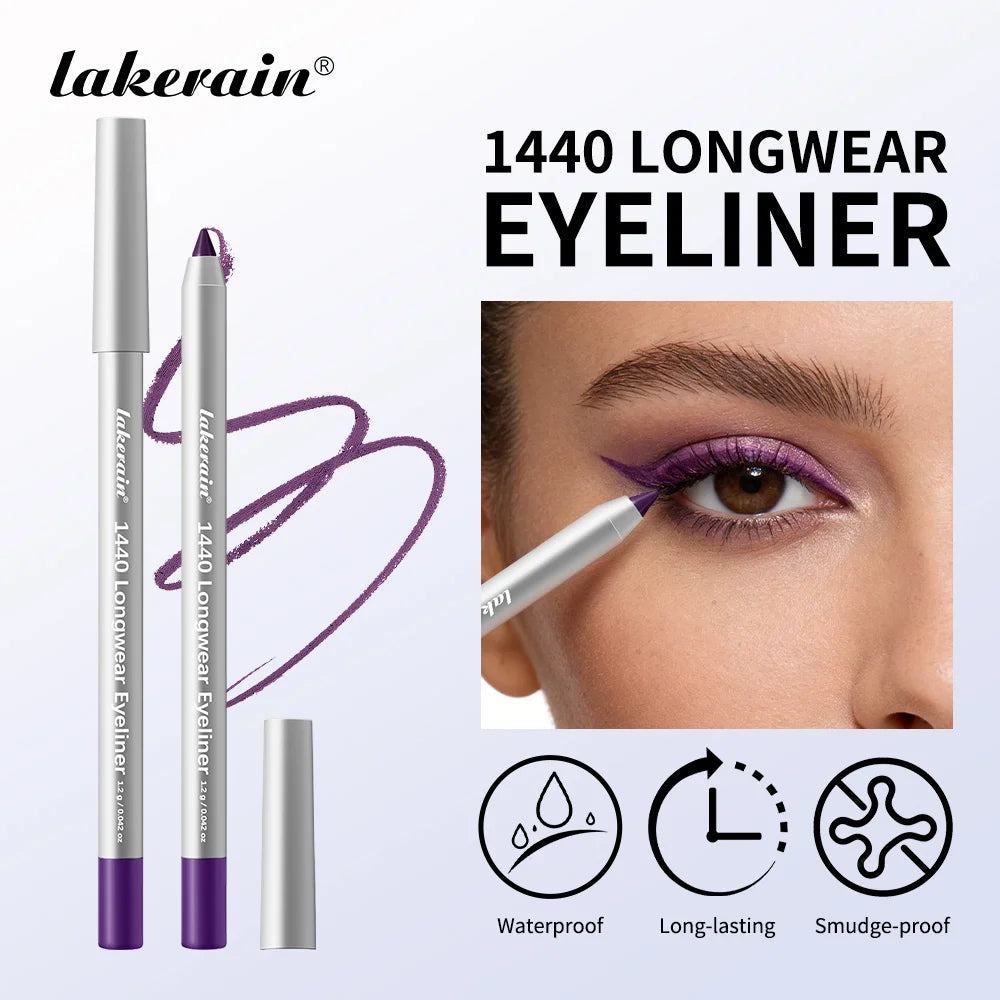 12 Colors Eyeliner Pencil Long-lasting Wear Waterproof Smudge-proof Smooth Precise Application Smokey Eyeliner Pencil Makeup