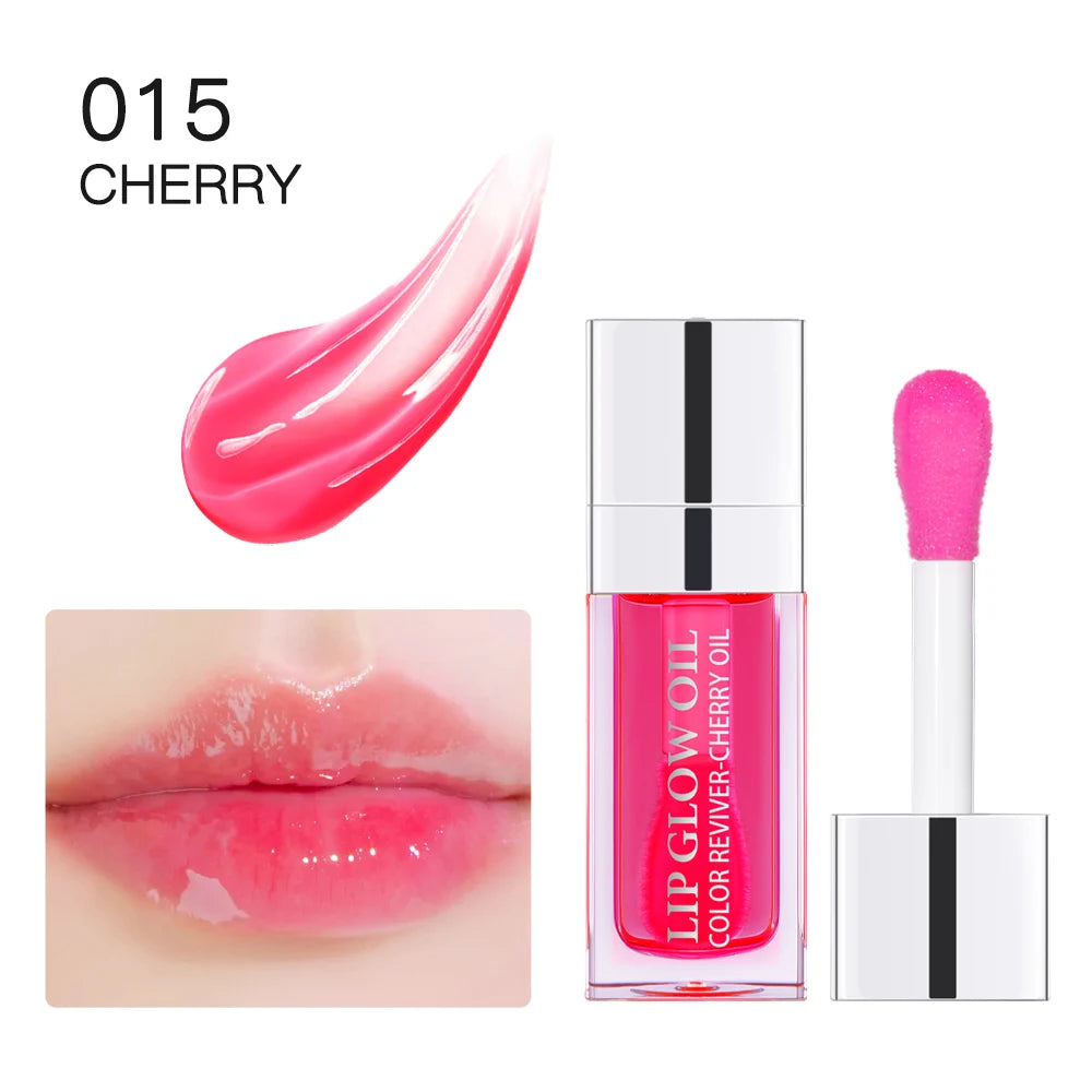 Hot Clear 6ml Crystal Jelly Moisturizing Lip Oil Plumping Lip Gloss Sexy Plump Lip Glow Oil Tinted Lip Plumper Lips Makeup