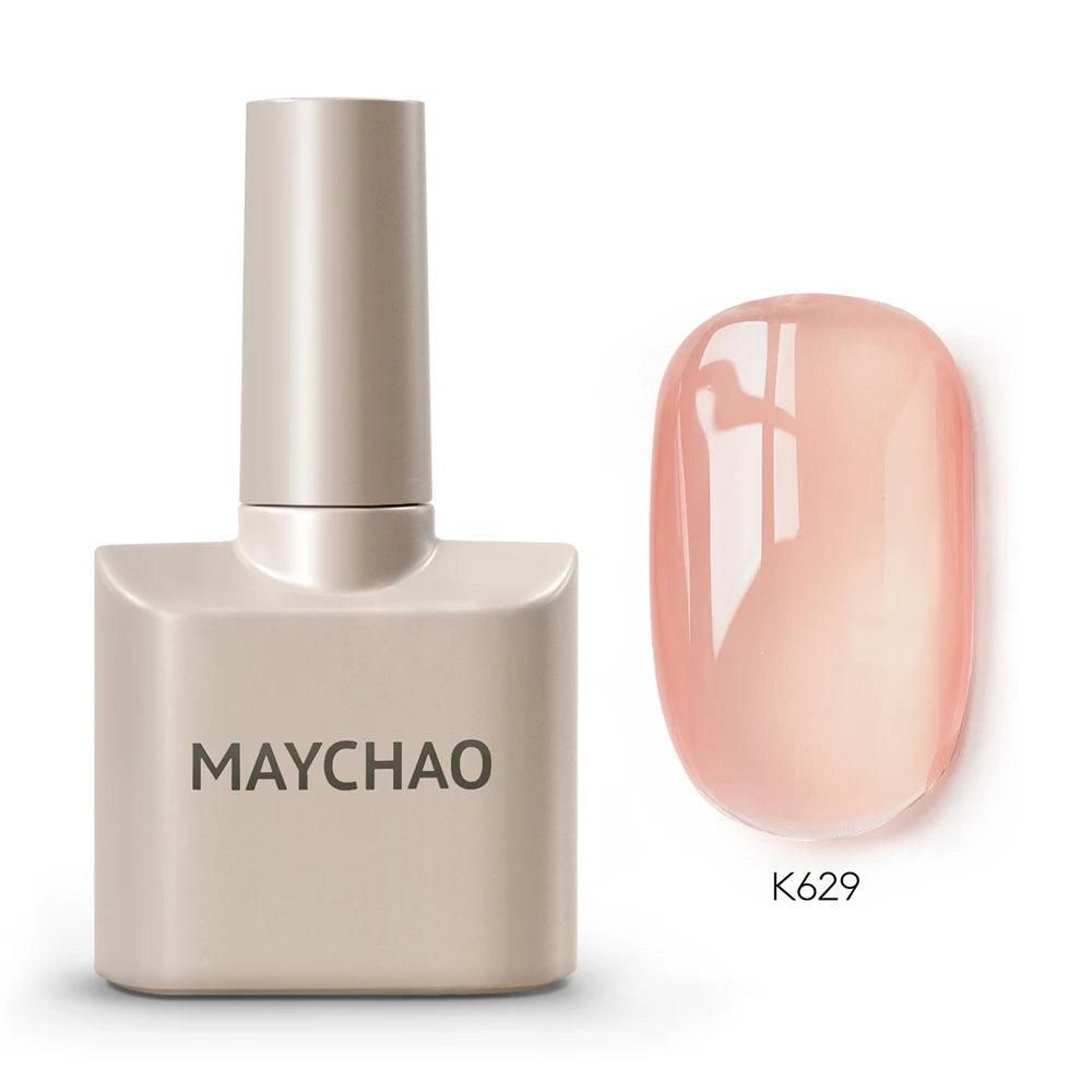 MAYCHAO Cherry Red Gel Nail Polish 12ml Glossy Semi Permanent Soak Off UV LED Frosted Gel Nails Base Painting Varnish