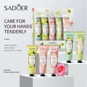 5Pcs/Pack Fruit Plant Fragrance Hand Cream Sets Moisturizing Lasting Repair Anti Dry Hand Lotion Sets Hands Skin Care Products