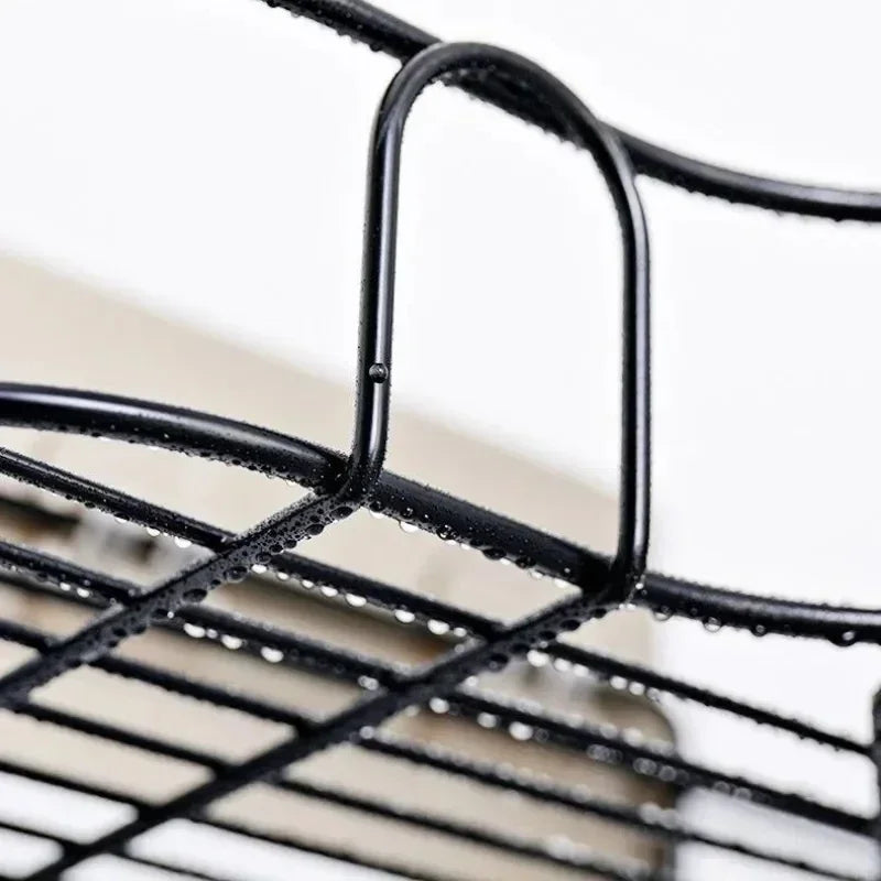 Wall Mounted Bathroom Shelf Corner Storage Iron Shower Drain Basket Cosmetic Rack Shampoo Holder Bathroom Organizer Wall Shelves