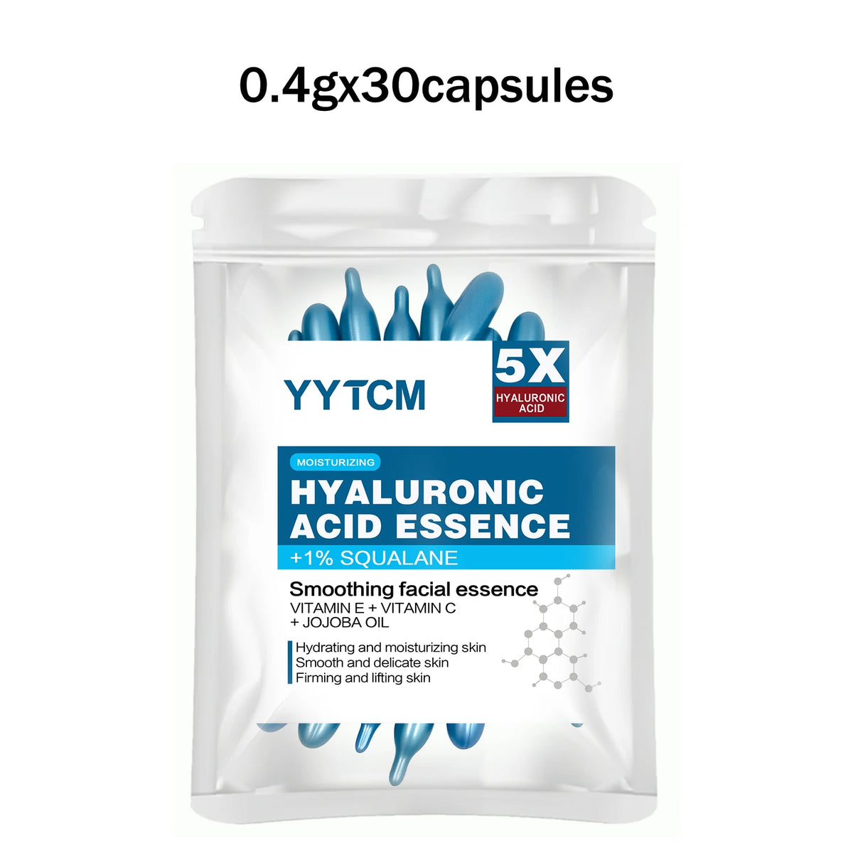 Hyaluronic Acid Deep Moisturizing Capsule Essence, Deep Moisturizing and Brightening Skin Essence 18/30/48/60/90/180 Capsules